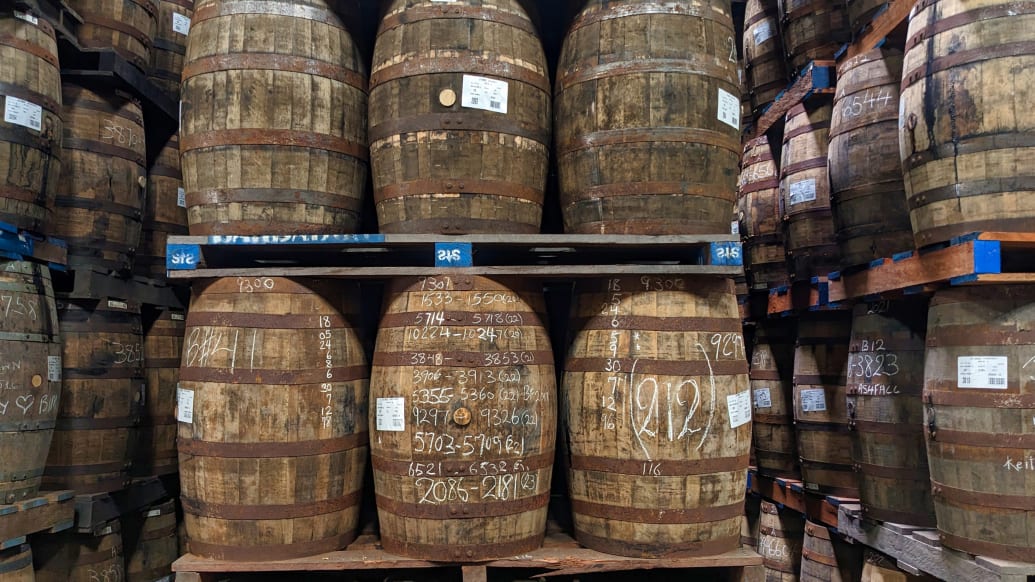 Rum casks at Mount Gay Distillery
