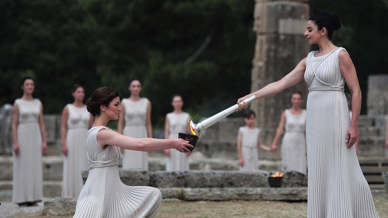 Olympic Torch Lit in Greece