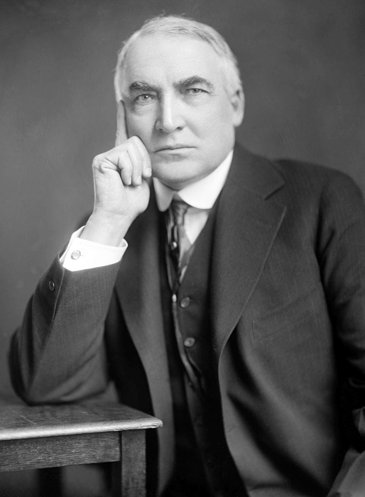 Warren G. Harding poses for a portrait in 1920.
