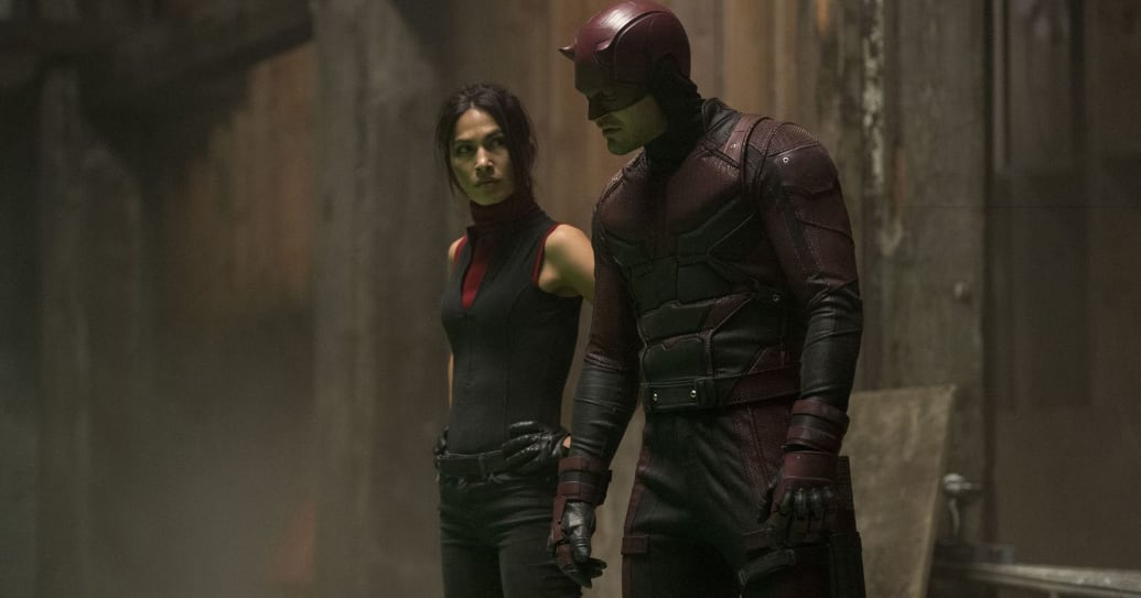 Charlie Cox and Elodie Yung in Netflix's Daredevil.