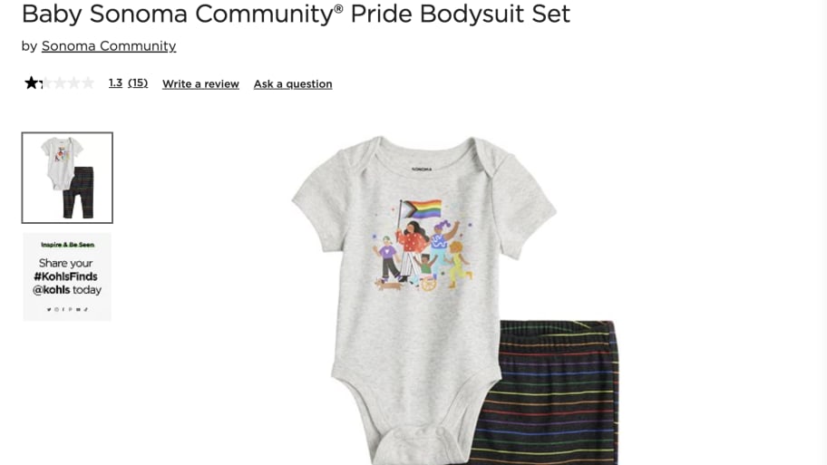We are running out of stores: Kohl's pride collection for toddlers comes  under fire, sparks boycott calls