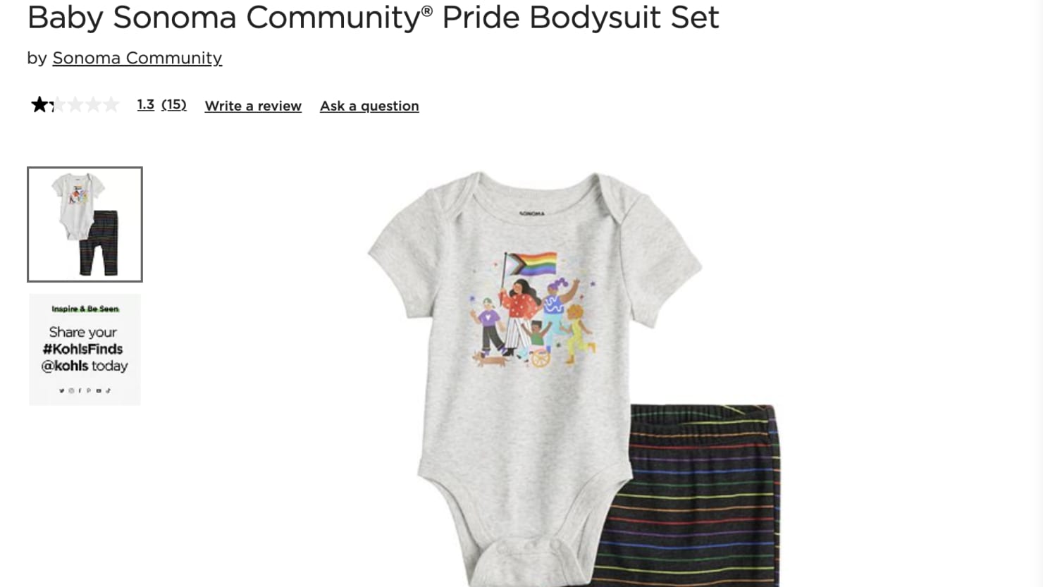 Kohl's Faces Target-Style Boycott Over Pride Month Onesies