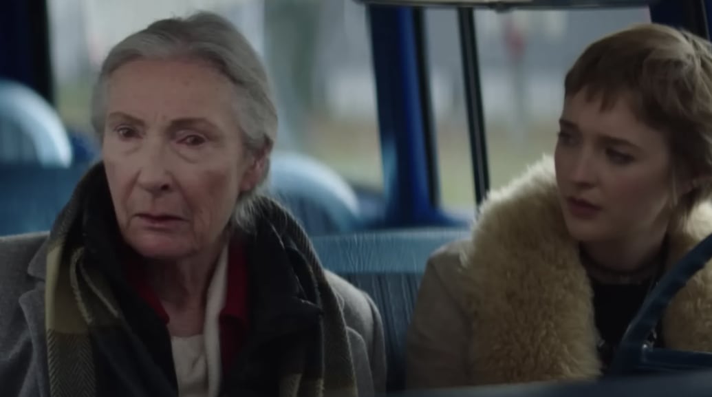 Image from Chevrolet commercial, older woman and young woman in car.
