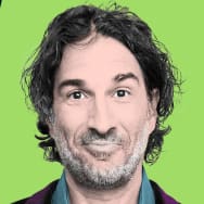 Photo illustration of Gary Gulman, repeated throughout the image