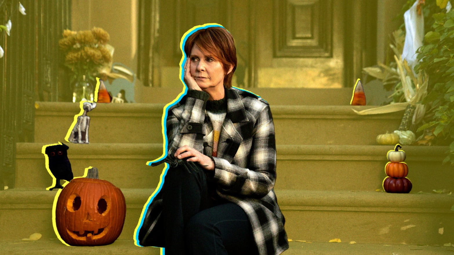 A photo illustration of Cynthia Nixon as Miranda in And Just Like That. 