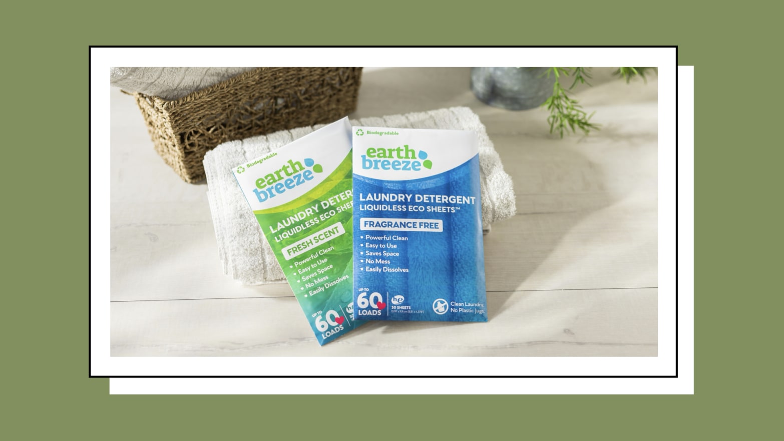 Earth Breeze Laundry Detergent Liquidless 30 Sheets, 60 Loads