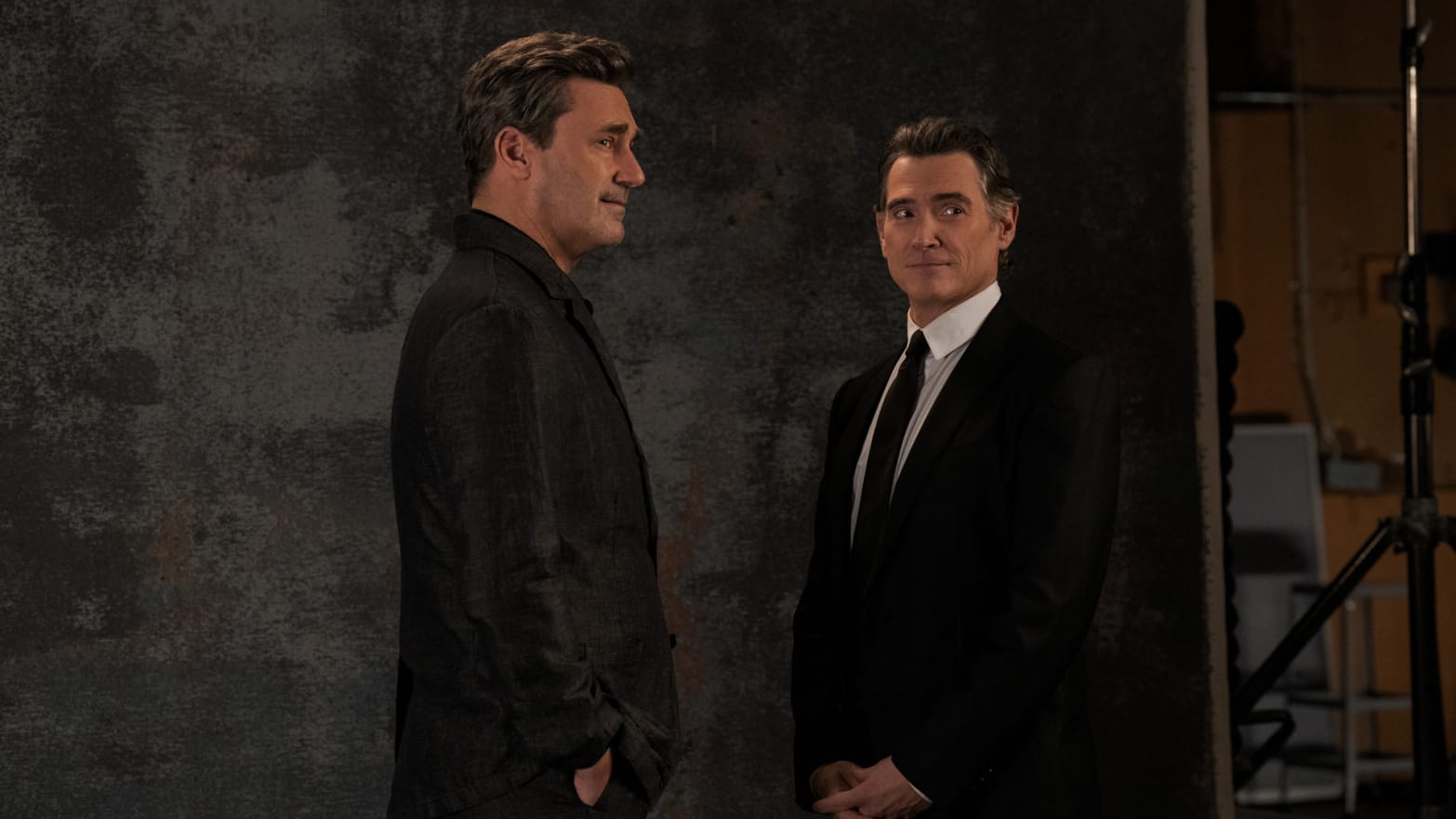 Jon Hamm and Billy Crudup in a still from ‘The Morning Show'