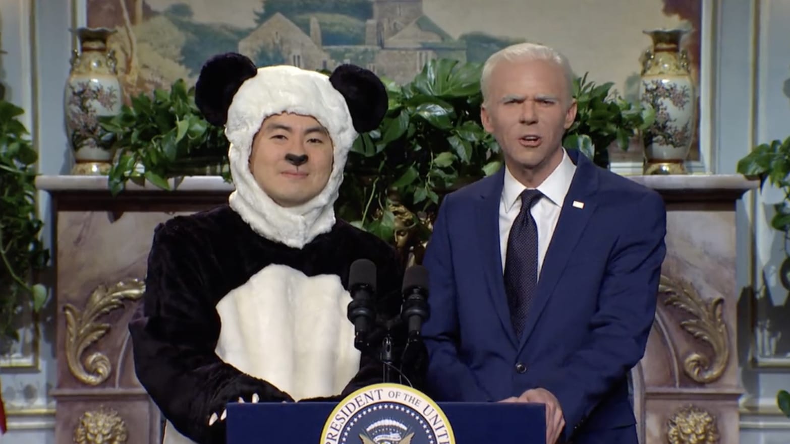 Tian Tian the panda and SNL's Joe Biden