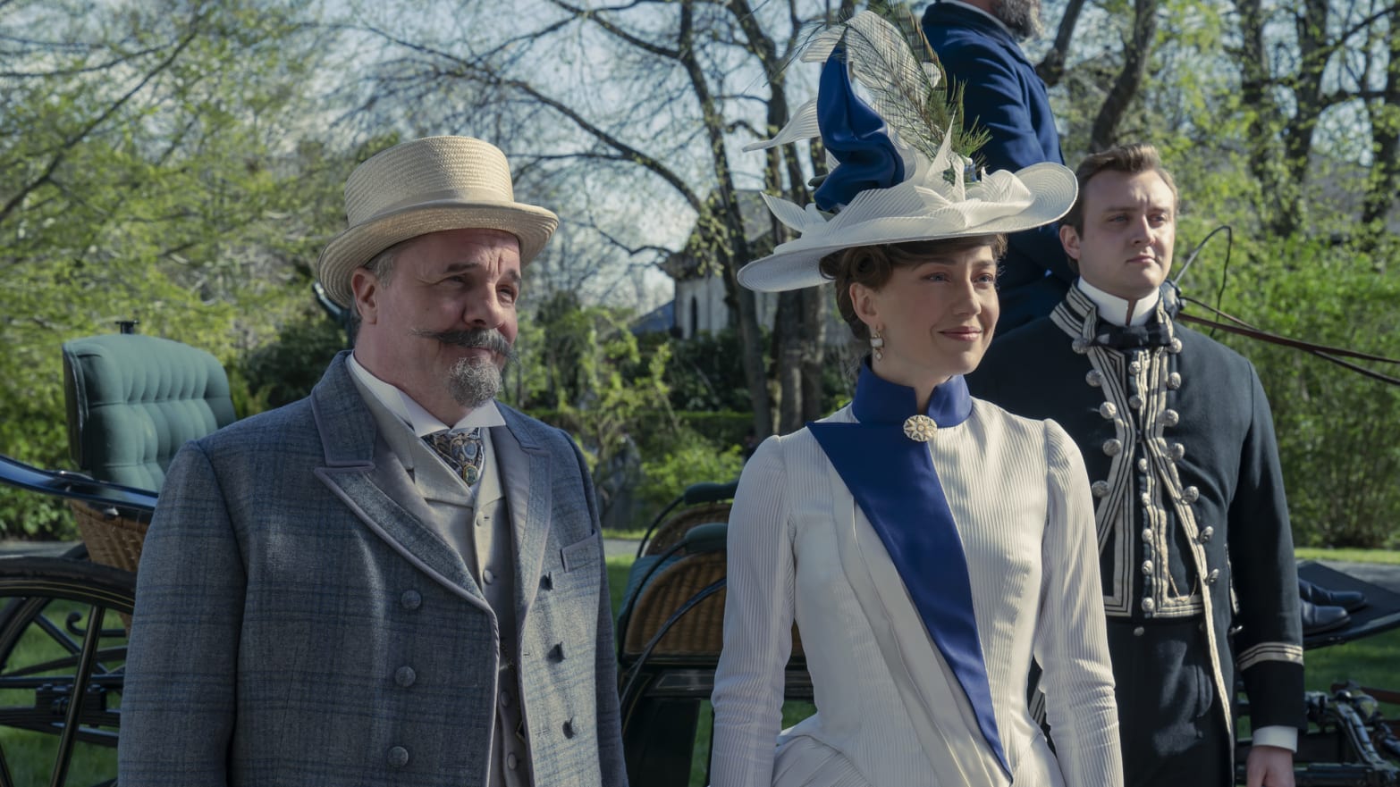 Nathan Lane and Carrie Coon in The Gilded Age.