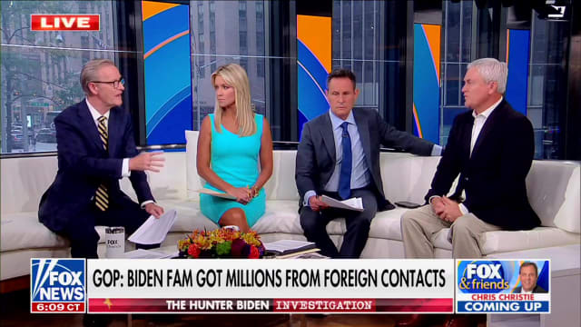 Steve Doocy presses James Comer on his Biden crime family allegations and whether he has any proof that links the president.