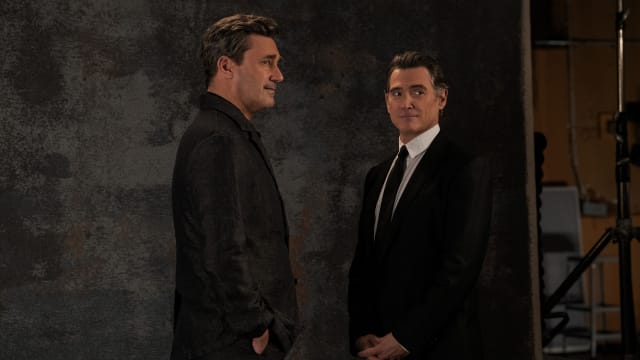 Jon Hamm and Billy Crudup in a still from ‘The Morning Show'