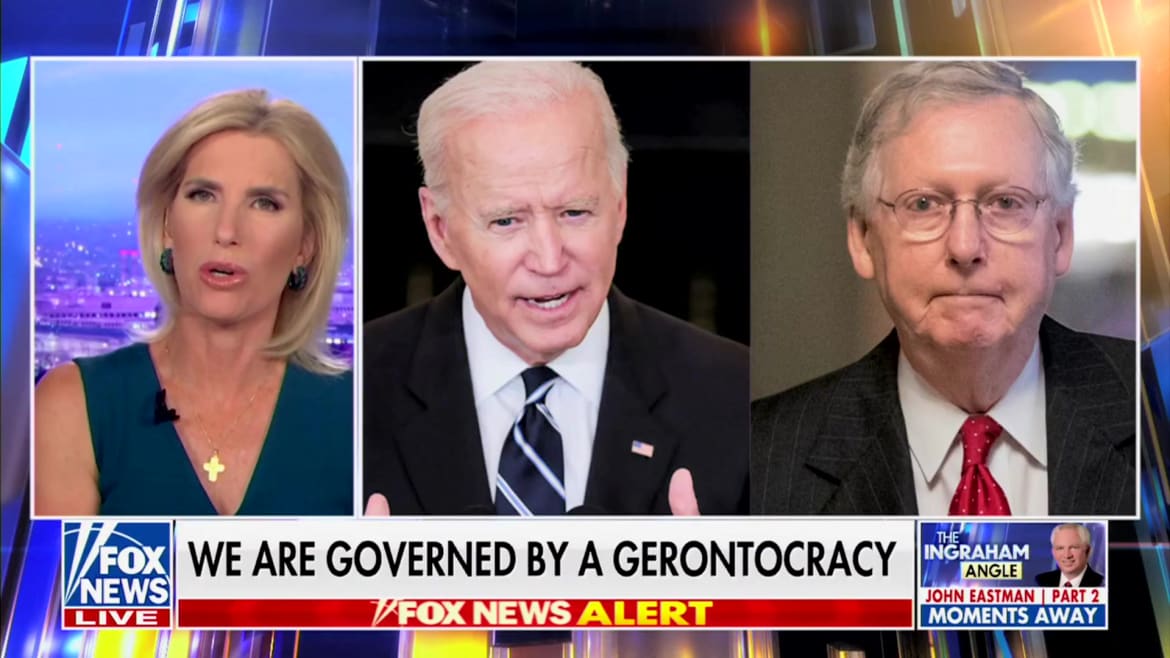 Ingraham Wants Mitch McConnell to Resign Just So She Can Keep Calling Biden ‘Decrepit’