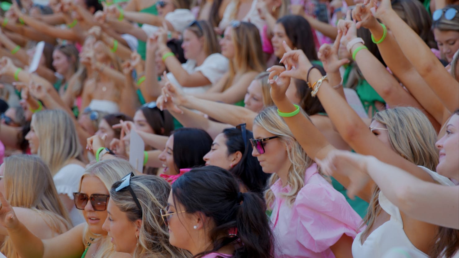 young women during sorority recruitment at the university of alabama gmzd6i
