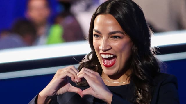 Rep. Alexandria Ocasio-Cortez at the DNC in Chicago.