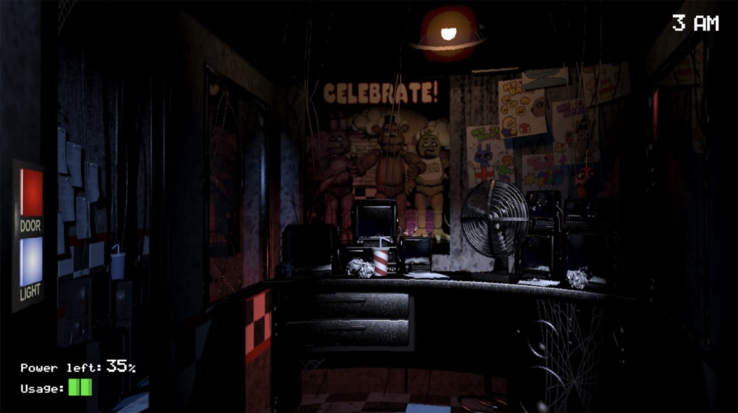 A scene from the first Five Nights at Freddy's video game.