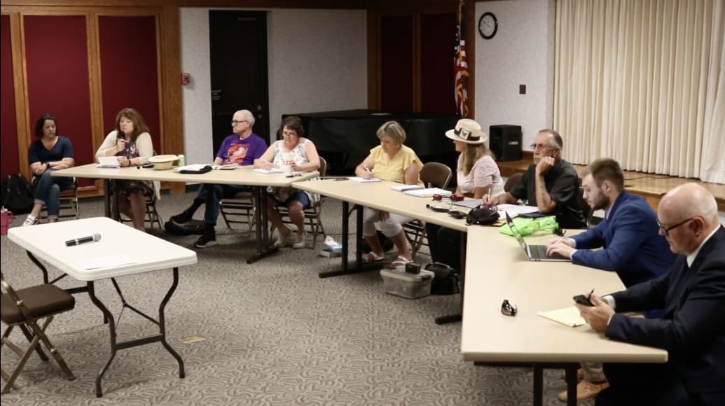 Terri Lesley is seen second from the left during a July 28 meeting of the Campbell County Library Board.