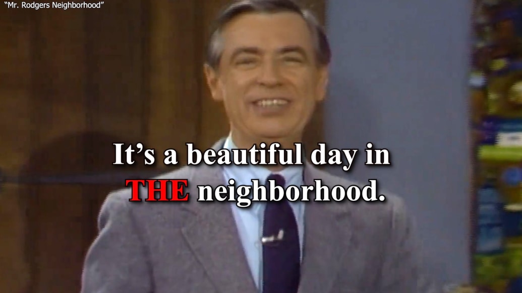 A scene from Mister Rogers' Neighborhood.