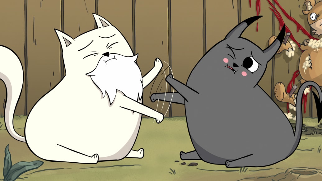The cast of the animated Exploding Kittens show on Netflix.