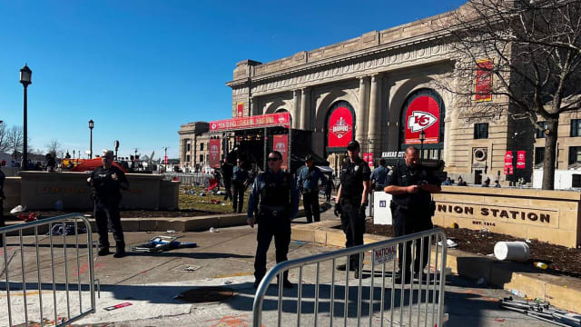 Kansas City police are seen at Union Station
