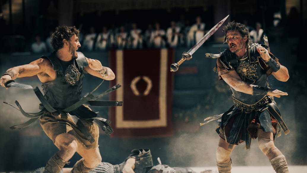 Paul Mescal and Pedro Pascal in Gladiator II.