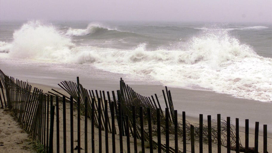 A storm creates large waves off the coast of Nantucket.