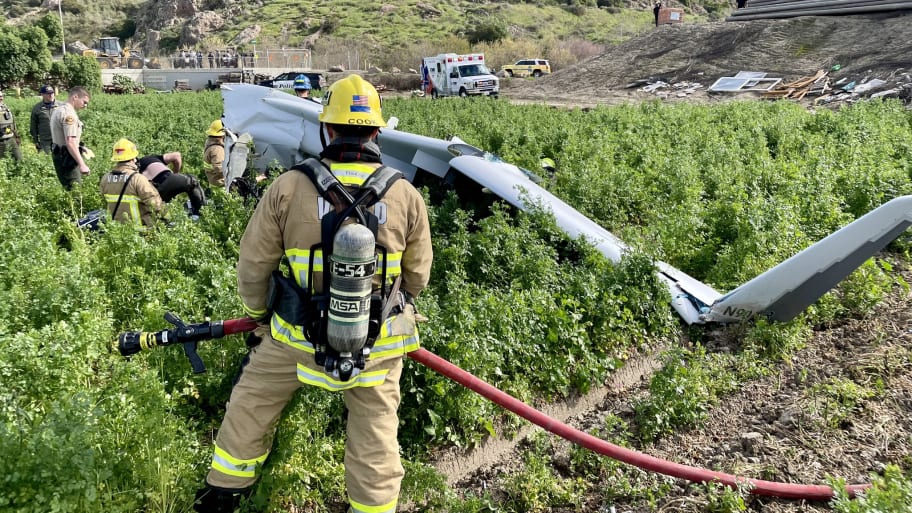 Ventura County Fire Department at the scene of an aircraft crash