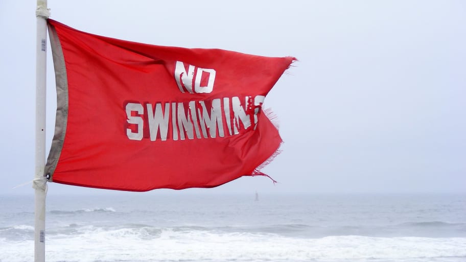 No swimming flag