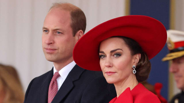 Britain's Prince William, Prince of Wales and Catherine, Princess of Wales attend a ceremonial welcome for The President and the First Lady of the Republic of Korea at Horse Guards Parade, in London, Britain on November 21, 2023.