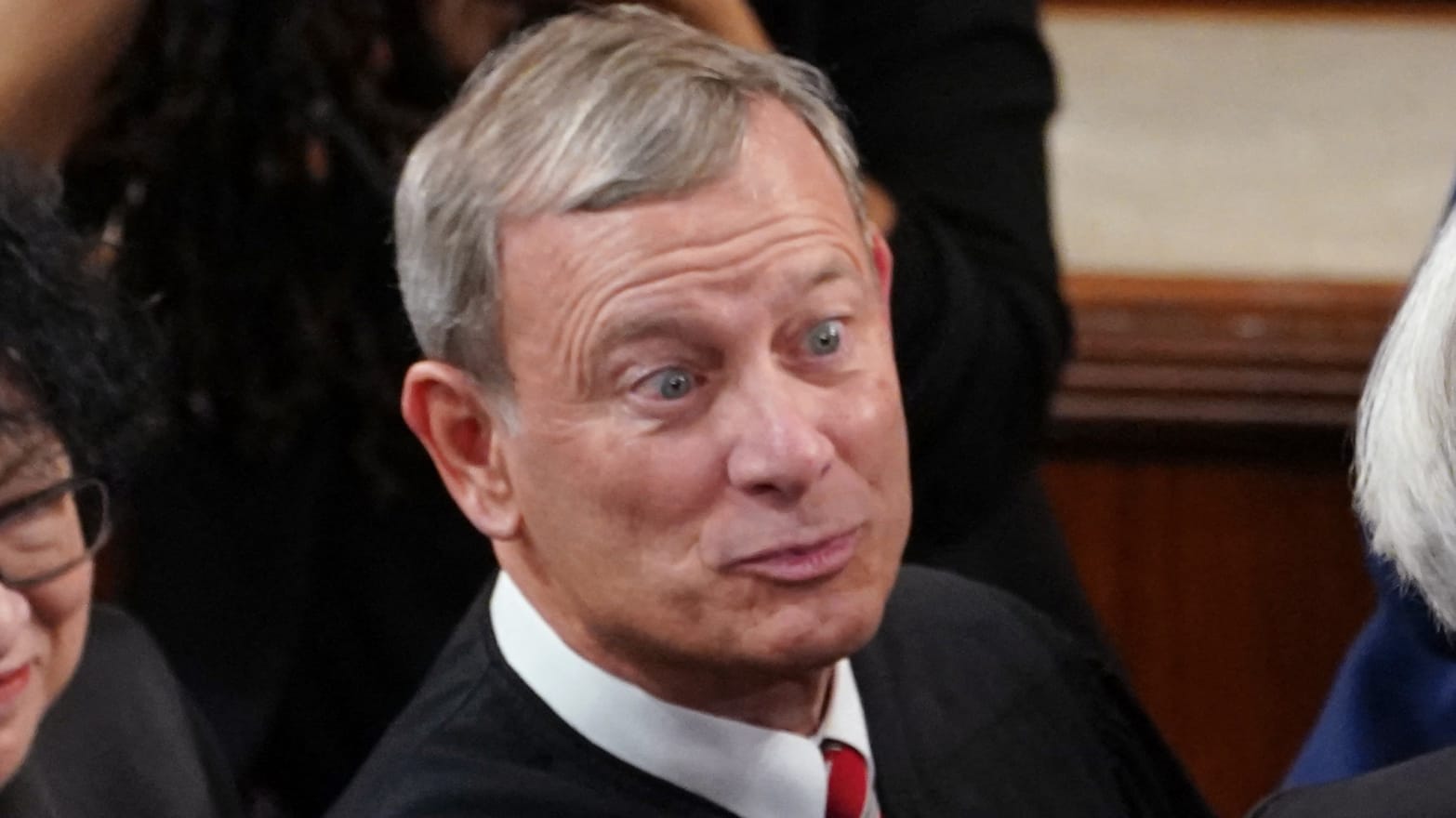 Chief Justice John Roberts looking surprise