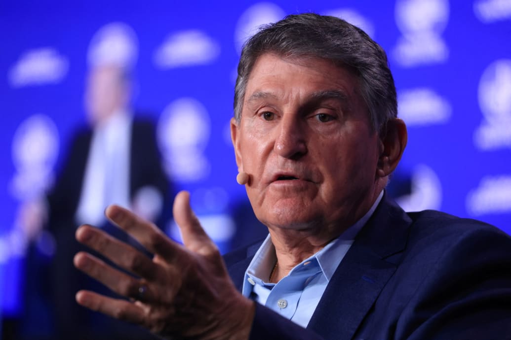 Joe Manchin, US Senator (D-WV) speaks at the Milken Conference 2024 Global Conference Sessions at The Beverly Hilton in Beverly Hills, California, U.S., May 6, 2024.