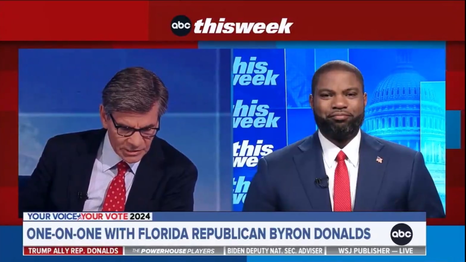 George Stephanopoulos and Byron Donalds