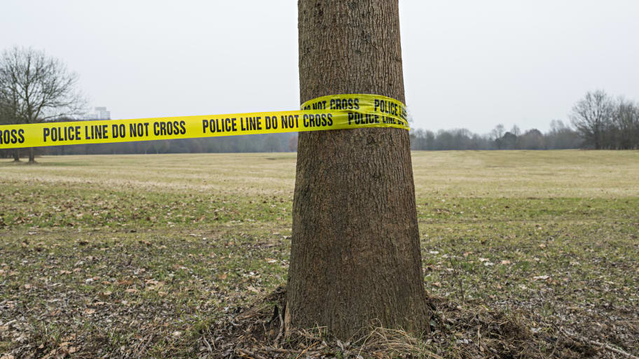 A stock photo of police tape.
