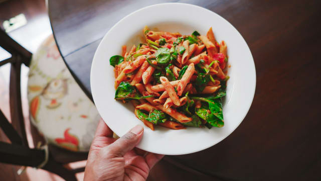 A plate of high-fiber pasta