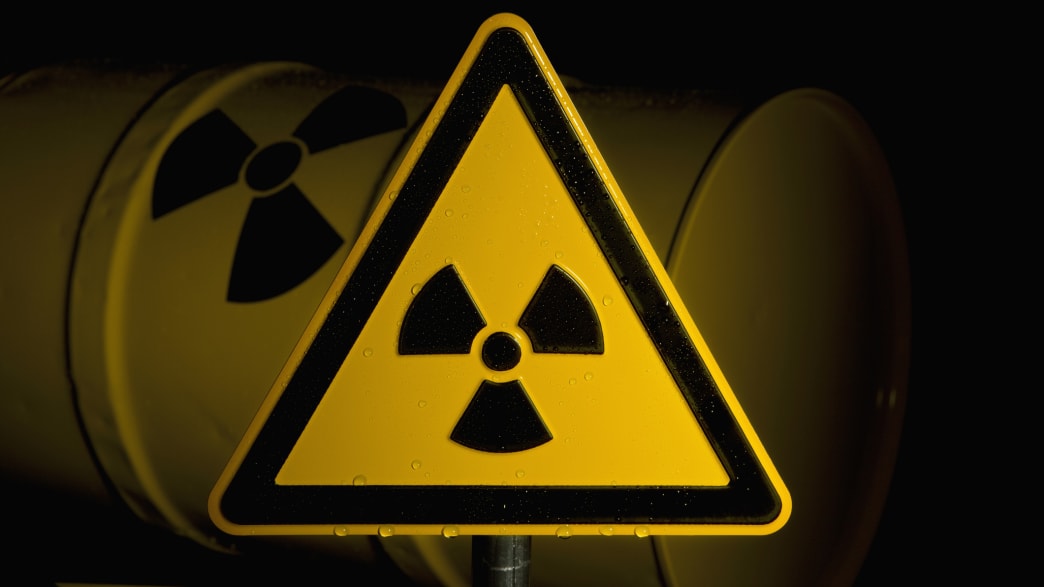 A radioactive warning sign.