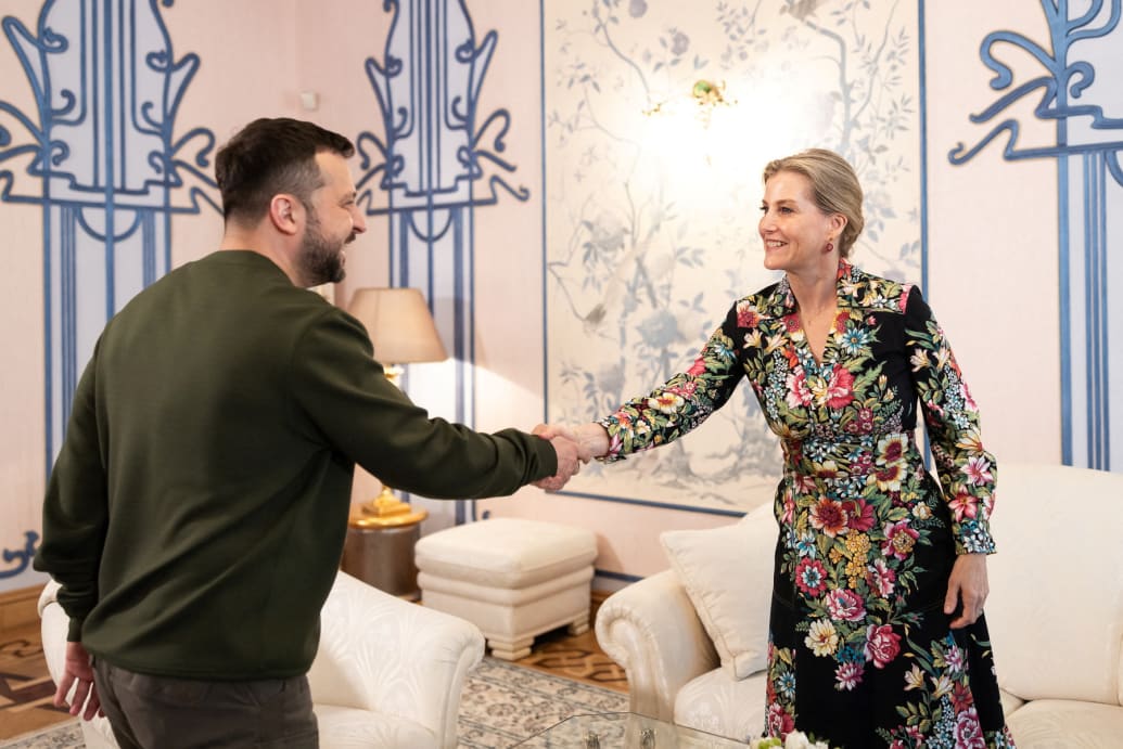 Ukraine's President Volodymyr Zelenskiy and Britain's Sophie, Duchess of Edinburgh meet, amid Russia's attack on Ukraine, in Kyiv, Ukraine, April 29, 2024.