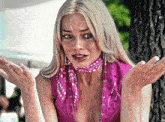 Gif of Margot Robbie crying in Barbie