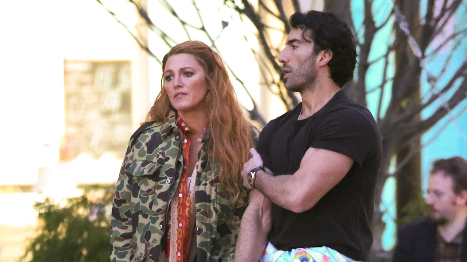 Blake Lively and Justin Baldoni on the set of “It Ends With Us”