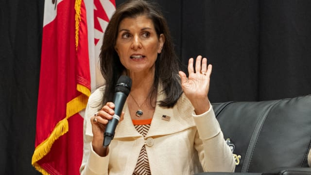 Republican presidential candidate and former U.S. Ambassador to the United Nations Nikki Haley 