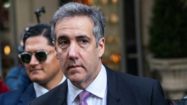 Michael Cohen, former lawyer for Republican presidential candidate and former U.S. President Donald Trump, departs his home in Manhattan to testify in Trump's criminal trial in New York City, on May 20, 2024. 