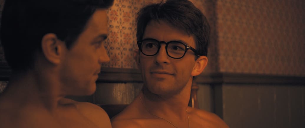 Jonathan Bailey and Matt Bomer in bed together in a still from ‘Fellow Travelers’