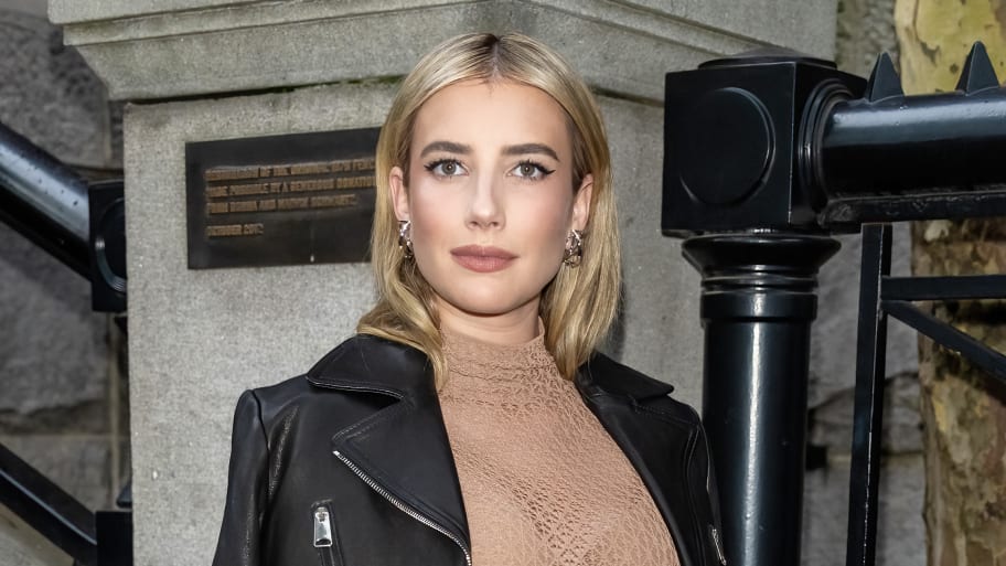ctress Emma Roberts is seen arriving to the Khaite fashion show during New York Fashion Week
