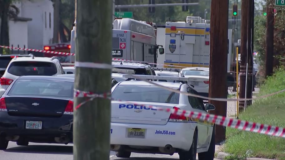 Police car at crime scene