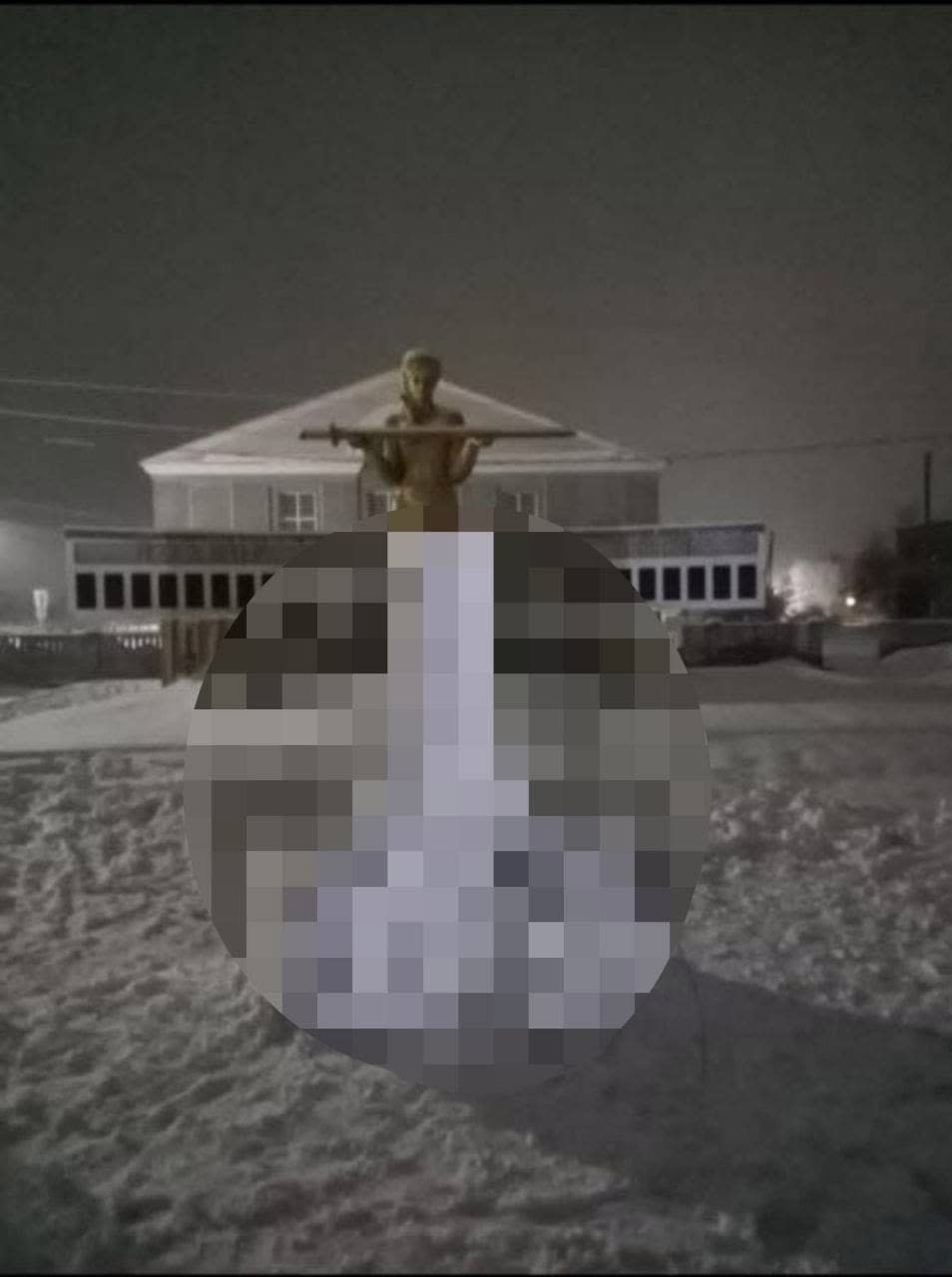A photo of the teens' short-lived snow penis in the Altai region. 