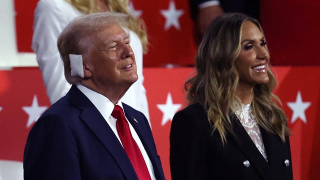 Donald Trump and his daughter-in-law Lara Trump at the GOP convention in Milwaukee.