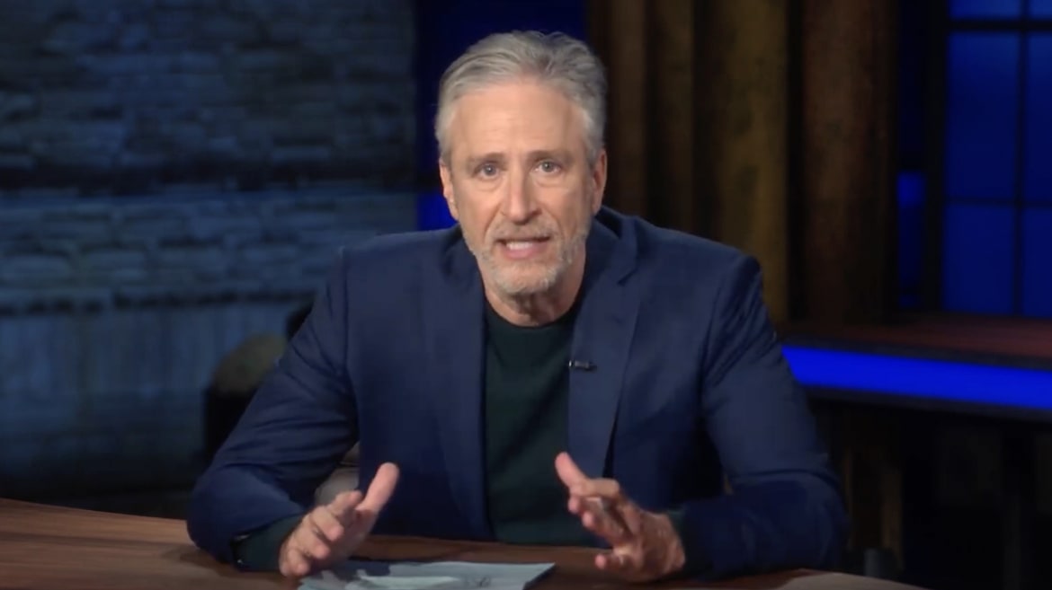 Jon Stewart Rips Into CNN and MSNBC for Hyping Trump Indictment