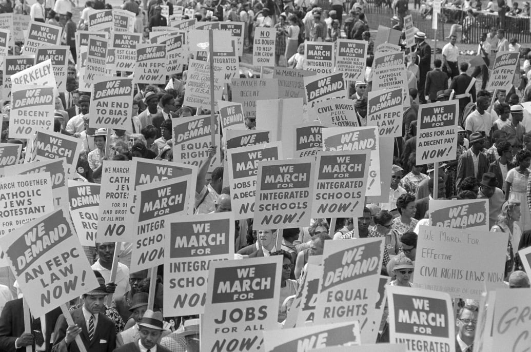 Signs carried by marchers during the March on Washington in 1963.