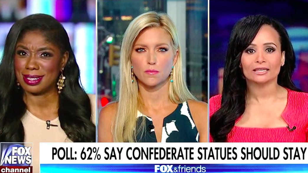 Katrina Pierson (right) was only trying to help President Donald Trump. That’s why she said slavery was “good” on Fox & Friends this morning.