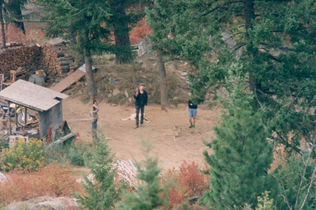 Members of the Weaver family are photographed outside before the Ruby Ridge standoff in Idaho.