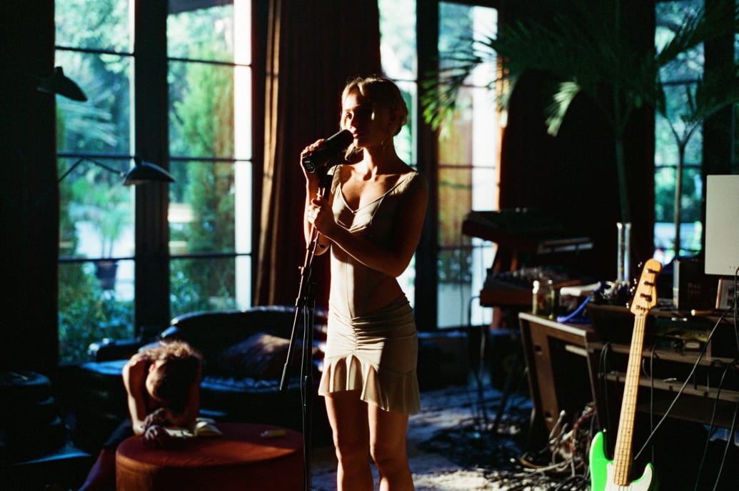 Lily-Rose Depp sings in a scene from the HBO series The Idol.