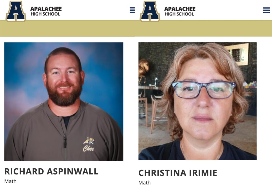 Richard Aspinwall and Christina Irmie both taught math at Apalachee High School, where they were killed in a shooting Wednesday along with two students.